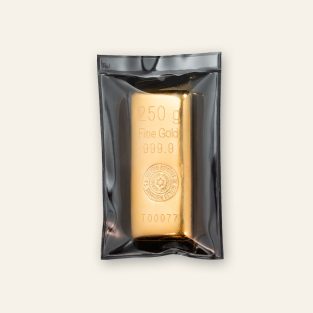 Lingote de ORO de inversión de 250 gr. de SEMPSA