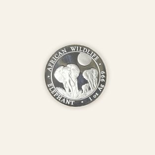 Moneda plata 1 Onza Elefante African Wildlife de 2014
