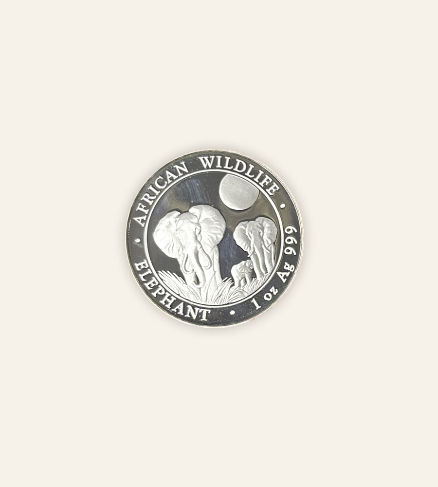 Moneda plata 1 Onza Elefante African Wildlife de 2014